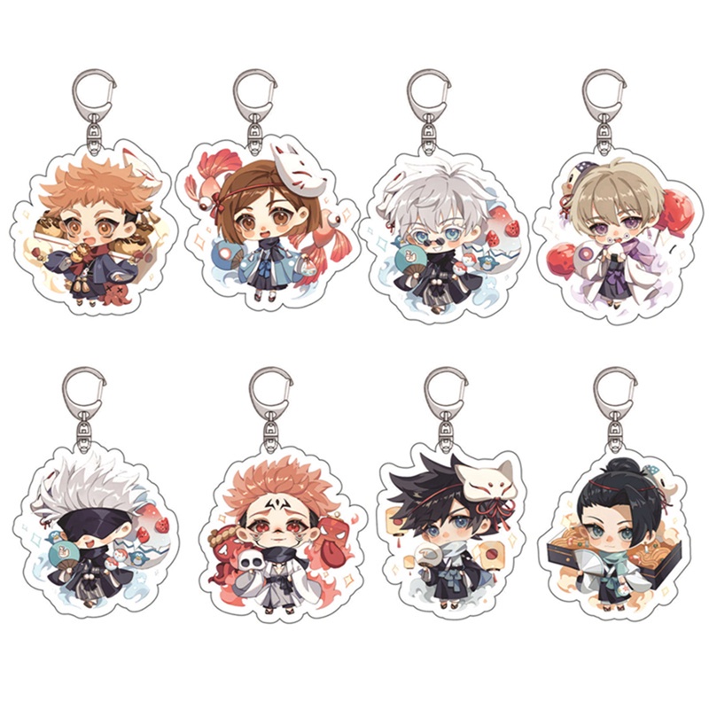 1 móc khóa hai mặt bằng acrylic hình Anime Jujutsu Kaisen Fushiguro Yuji Itadori Gojo Satoru Toge Megumi