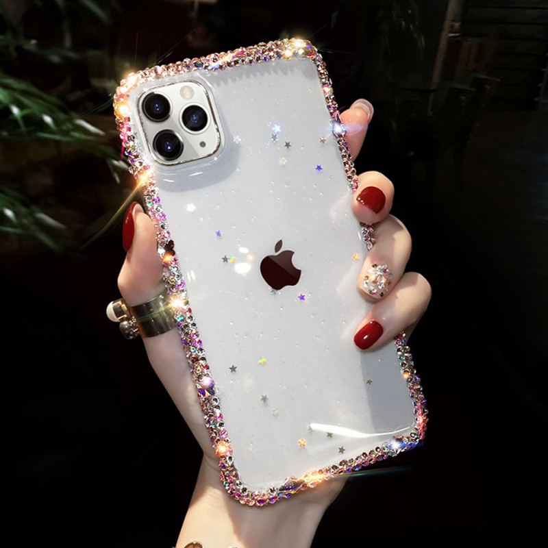 Ốp điện thoại đính đá lấp lánh cho iPhone 11 13 SE 2020 11 Pro MAX X XR XS 6 6s 7 8 Plus SE2 12