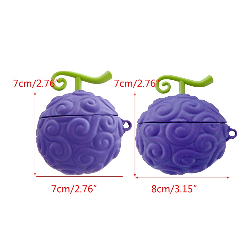 Vỏ Bảo Vệ Hộp Sạc Tai Nghe Airpods 1 2 Pro Bằng Silicon Họa Tiết Trái Cây Ác Quỷ 3D