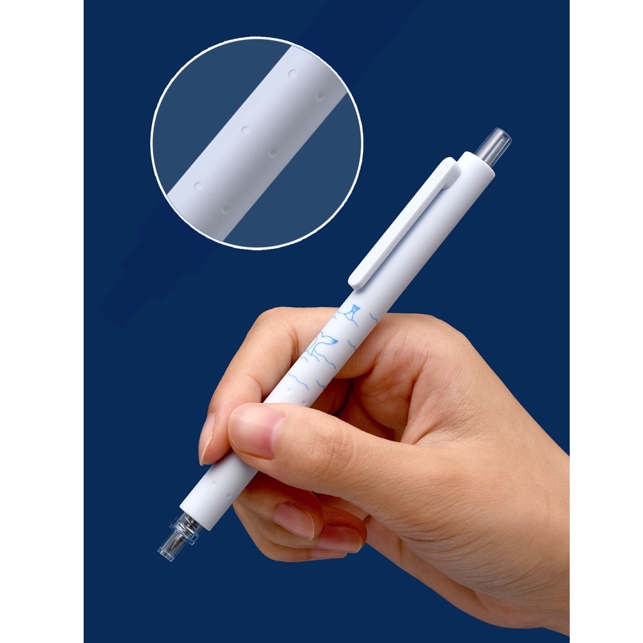 Bộ 3 bút gel Kaco Rocket Xanh Đại Dương mực đen ngòi 0,5mm