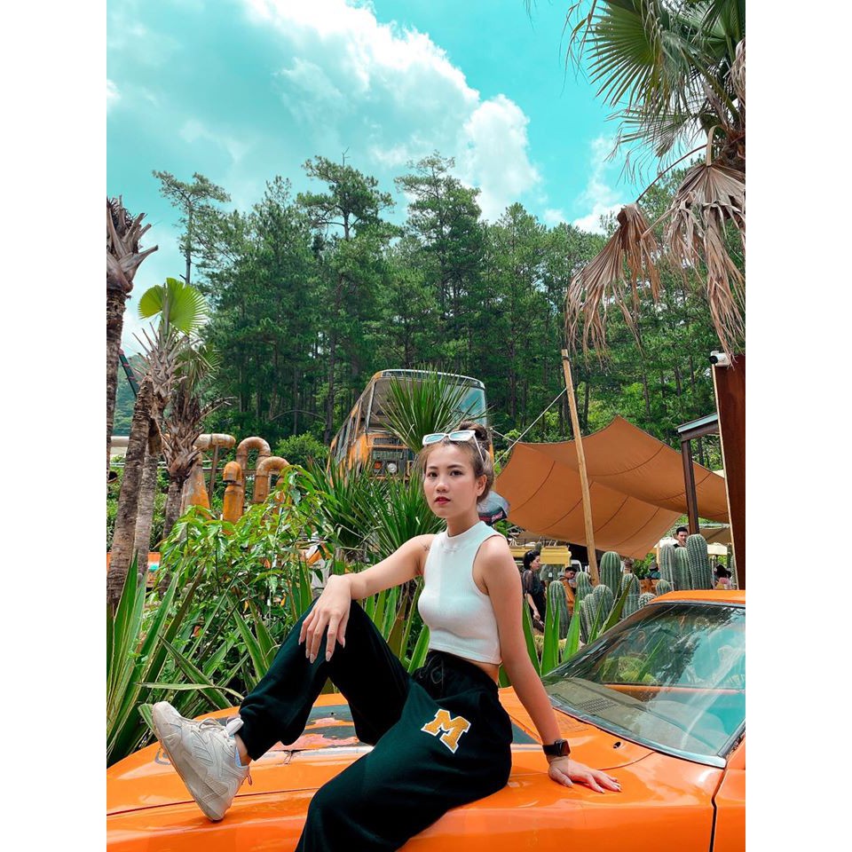 Quần jogger nam nữ chất thun cotton 2 lớp cạp lững thể thao tập gym, yoga,chạy bộ,aerobic legging rút dây ống rộng | BigBuy360 - bigbuy360.vn