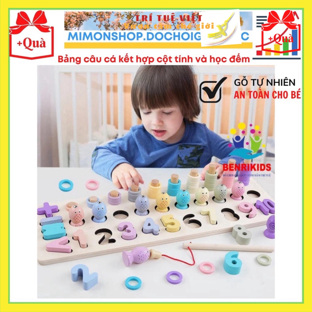 Đồ Chơi Câu Cá Bằng Gỗ Kết Hợp Học Đếm Và Phép Tính 3 Trong 1 Cho Bé Theo Phương Pháp Montessori