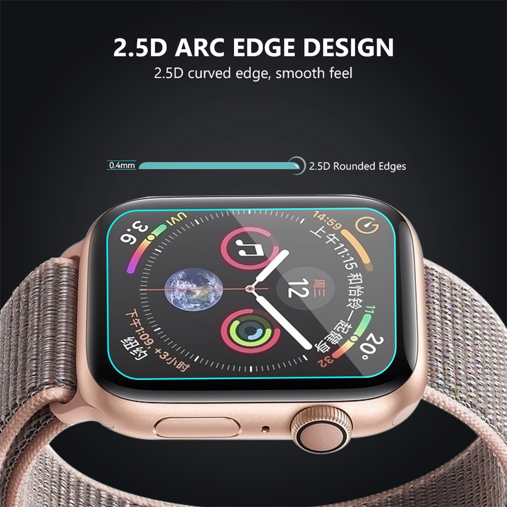 Kính Cường Lực 3d 9h 40mm 44mm Cho Đồng Hồ Apple Watch 5 4