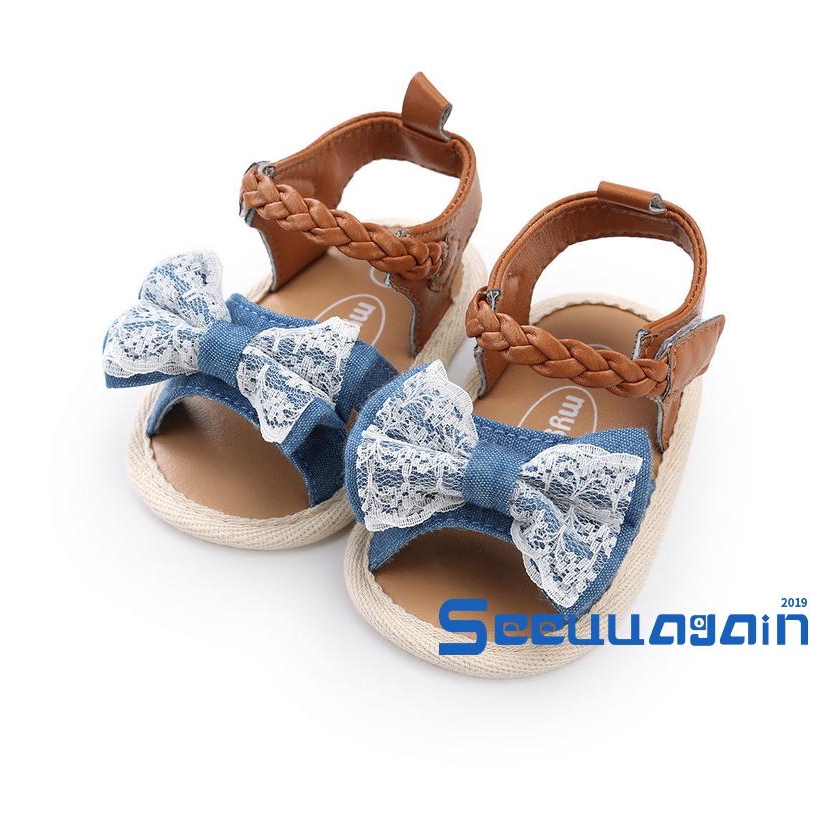 Sandal quai ngang đính nơ dễ thương cho bé gái