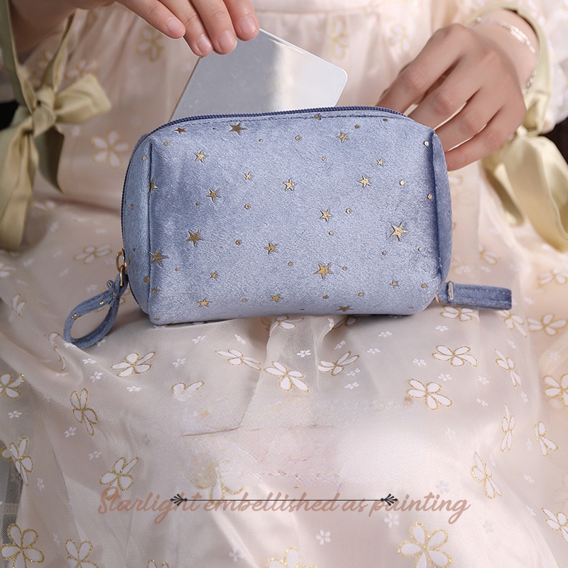 Túi Đựng Son Môi/Mỹ Phẩm Bằng Nhung Nỉ Đơn Giản Tiện Lợi