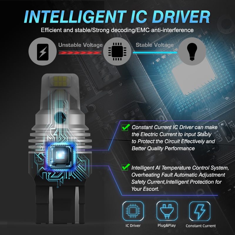 Set 2 đèn LED phanh MAXGTRS 2000LM 1157 BAY15D P21/5W 3570S 7443 W21 6000K cho xe hơi