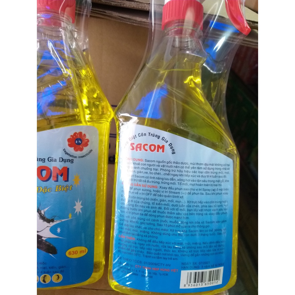 Dầu diệt côn trùng gia dụng Sacom 630ml