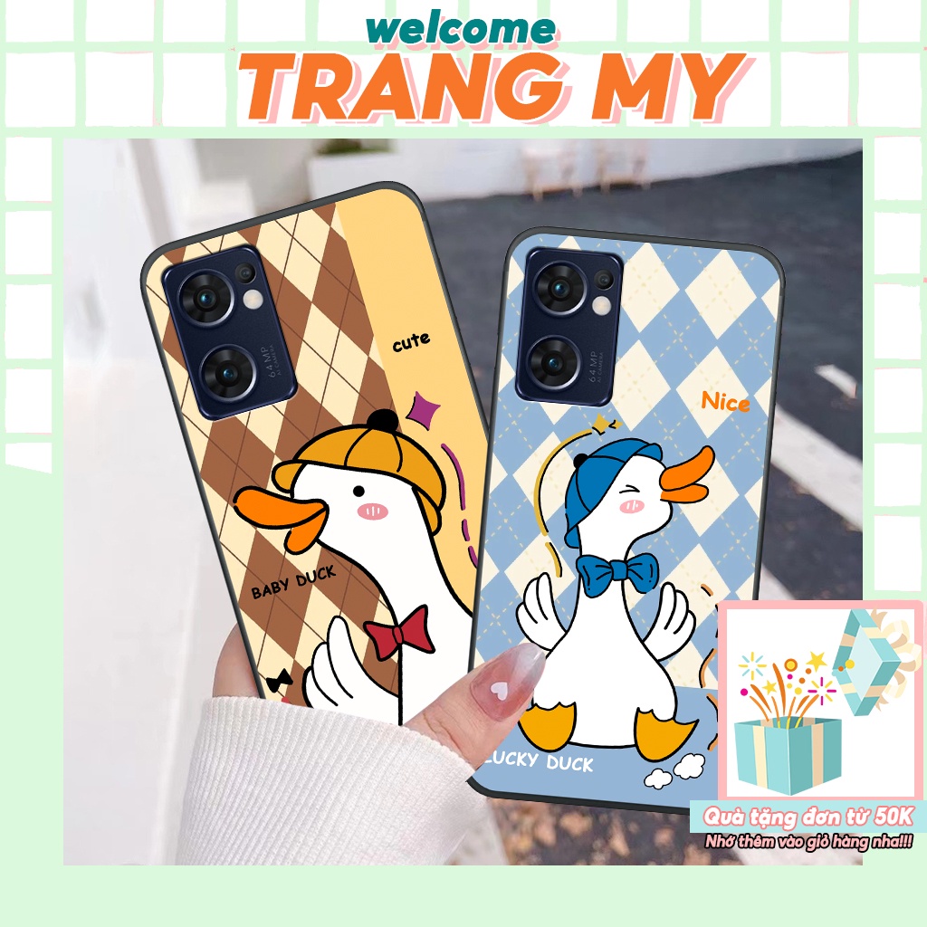 Ốp lưng Oppo Reno 7 5G/ Reno 7Z 5G họa tiết trái tim, gấu, vịt vàng dễ thương