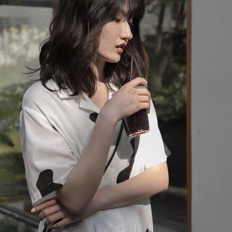 Áo Sơ Mi Bò Sữa Unisex 🦋 Áo Somi Nữ Tay Lỡ Dáng Rộng 🦋