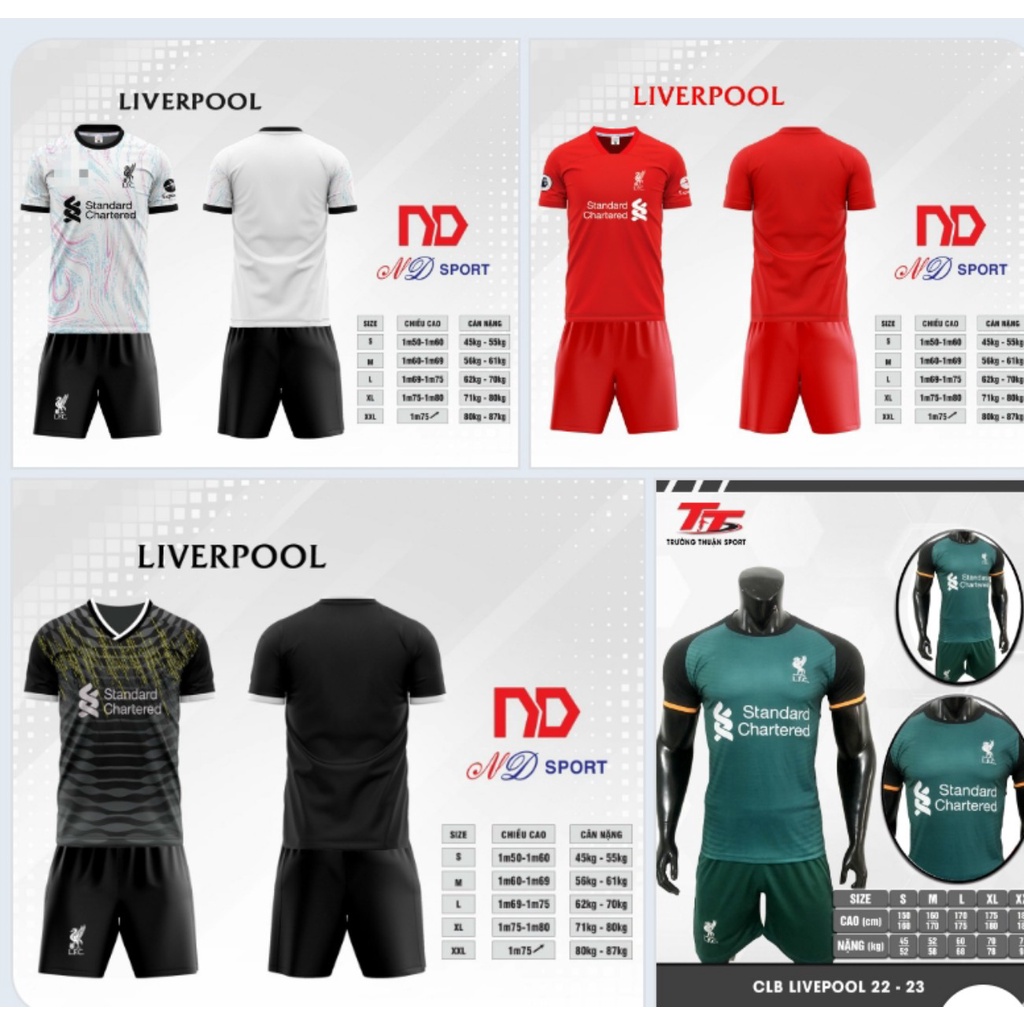 Bộ quần áo bóng đá clb liverpool mùa giải mới full mẫu 2022
