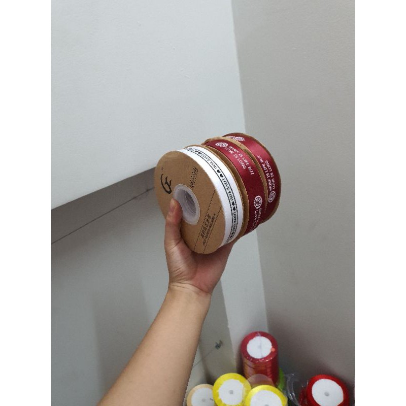 10m RUY BĂNG LỤA 2.5cm - gửi đúng màu, hình in ngẫu nhiên tùy đợt hàng
