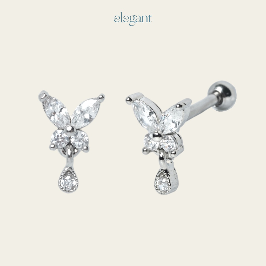 Khuyên tai đá thả CRYSTAL BUTTERFLY DROP Elegant