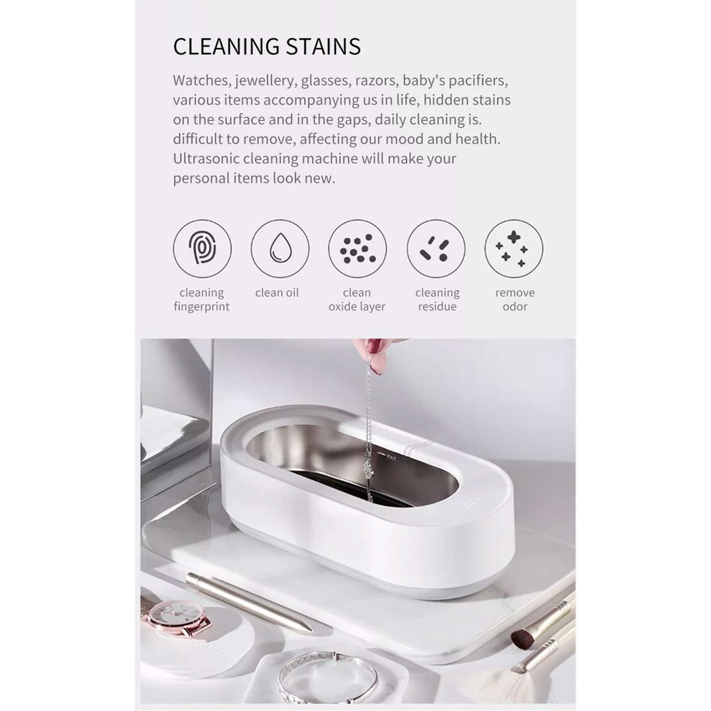 Máy làm sạch bằng sóng siêu âm Xiaomi EraClean GA01 - Hàng Chính Hãng - Bảo Hành 6 Tháng