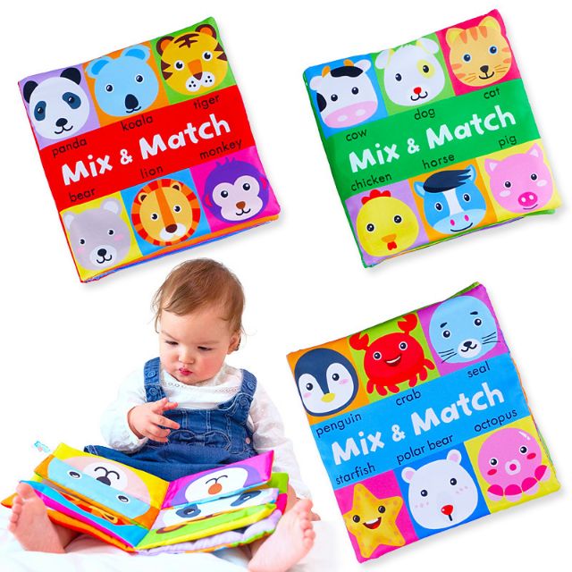 Sách vải Mix & Match ghép hình các con vật cho bé ( Funny Zoo)