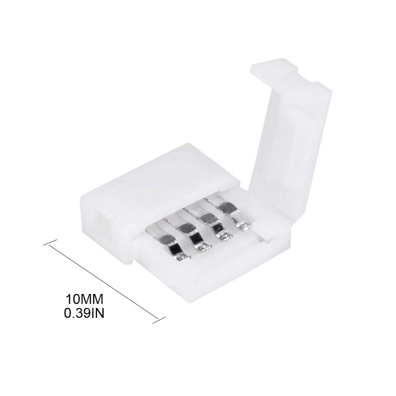 Bộ 10 Đầu Nối Dây Đèn Led 10mm 4 Pin Rgb Không Hàn 5050