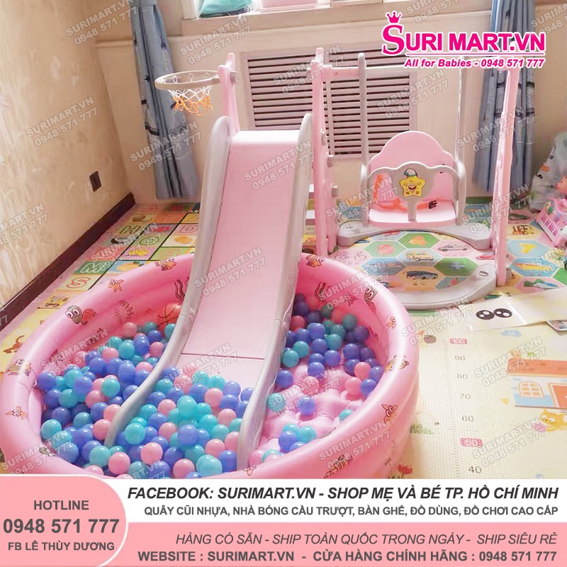 Bộ Cầu trượt xích đu cá mập loại to