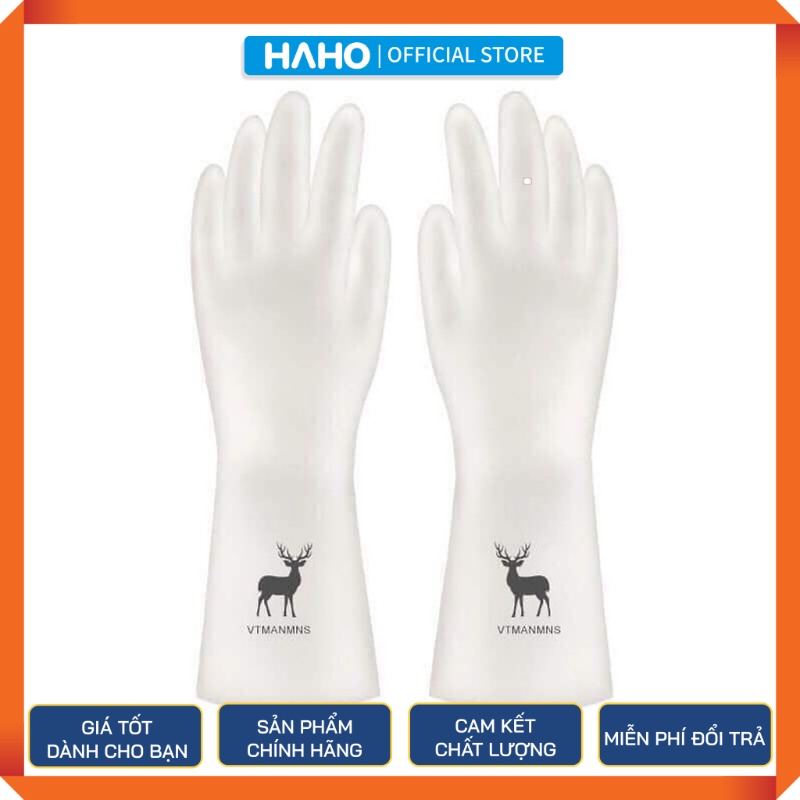 Bao Tay Rửa Chén Cao Su Hình Hươu Siêu Dai (Loại Ngắn)