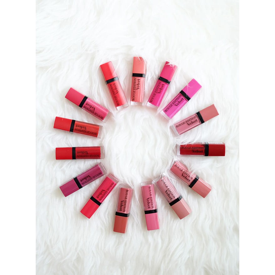 Son môi Bonjour rouge edition velvet số 04 ,05,06,07,08,09,10,14,17,19,20,23,24,25,26,31,32,34,35,36,37