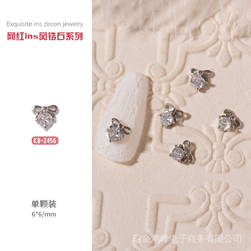 Phụ Kiện Trang Trí Móng Tay Hình Ngôi Sao/ Mặt Trăng/ Thỏ/ Bươm Bướm Đính Ngọc Trai Xinh Xắn