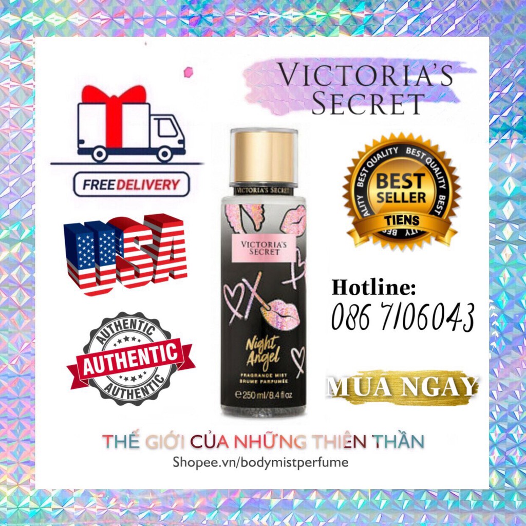 𝗕𝗢𝗗𝗬𝗠𝗜𝗦𝗧𝗣𝗘𝗥𝗙𝗨𝗠𝗘⚜️Xịt Thơm Body Victoria’s Secret Night Angel 250ml