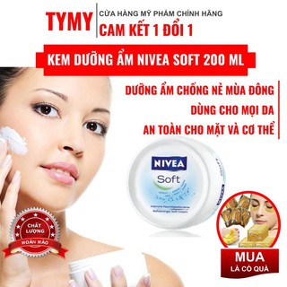 [Cực Hot] Kem Nẻ dưỡng ẩm Nivea Soft 200ml - dưỡng ẩm chuyên sâu,chống nẻ và làm trắng mịn da [ Chính Hãng ]