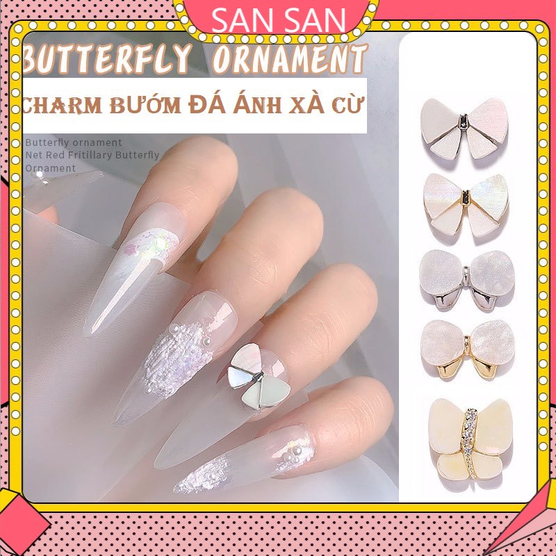 Charm Bướm Đá Ánh Xà Cừ TRANG TRÍ MÓNG