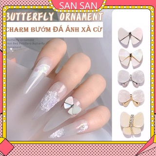 Charm bướm đá ánh xà cừ trang trí móng