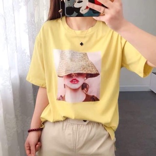 Áo phông thụng tay lỡ cô gái