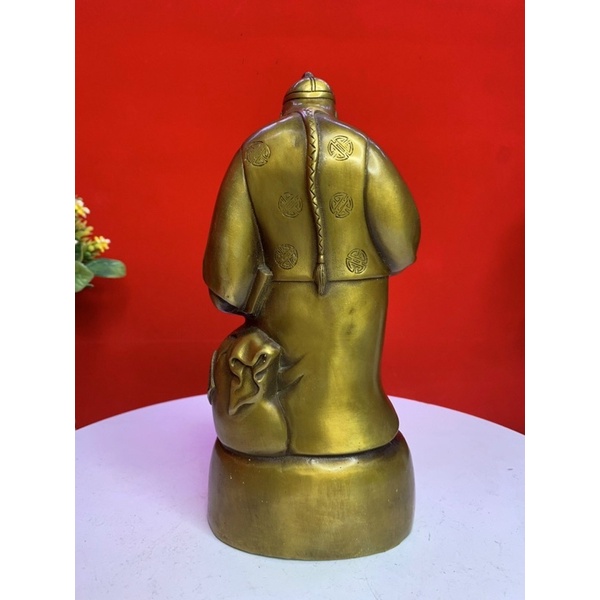 Tượng ông quản gia đứng vật phẩm phong thuỷ bằng đồng