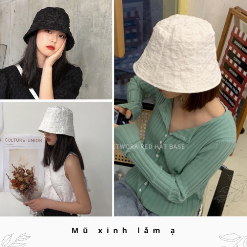 Mũ tai bèo 100% cotton chống nắng, nón bucket siêu nhẹ tạo hình nhăn độc đáo phong cách Nhật Bản Hot Trend