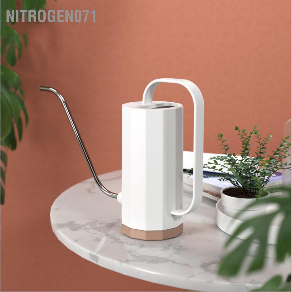 Nitrogen071 Bình tưới cây có thể dài bằng thép không gỉ nước tay cầm lớn nhân bản cho vườn