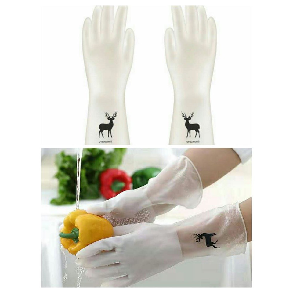 [Xả kho]Găng tay cao su con hươu siêu bền siêu dai, Găng tay rửa bát, làm bếp, dọn vệ sinh siêu tiện lợi