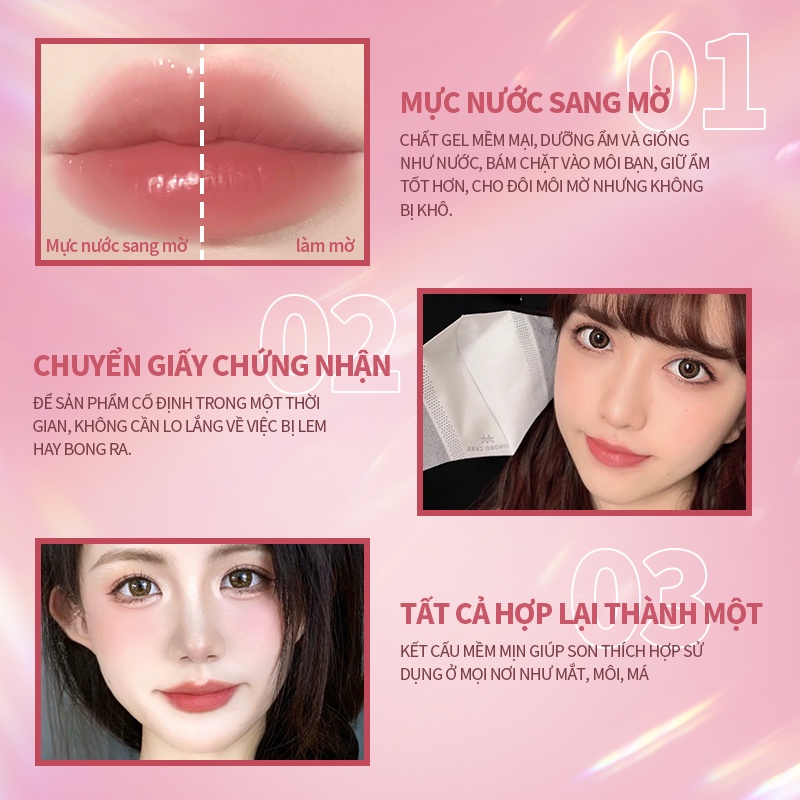 Bộ 6 thỏi son môi bóng Kimuse dạng lỏng giữ ẩm lâu trôi màu siêu chuẩn 132g