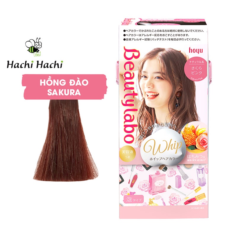 KEM NHUỘM TÓC TẠO BỌT BEAUTY LABO HOYU HỒNG ĐÀO SAKURA - Hachi Hachi Japan Shop