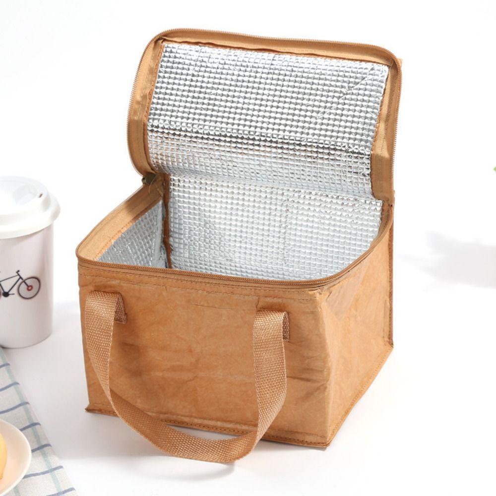 Túi Giấy Kraft Đựng Cơm Trưa Cách Nhiệt Chống Rò Rỉ Sức Chứa Lớn Tái Sử Dụng Được