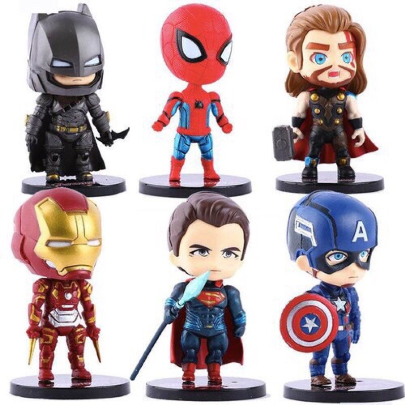 Set 6 siêu anh hùng MARVEL trang trí bánh kem nhựa nhẹ