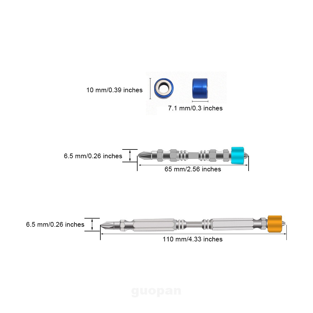 BITS Set 10 Mũi Khoan Nam Châm Bằng Hợp Kim Thép Chống Trượt Có Thể Tháo Rời