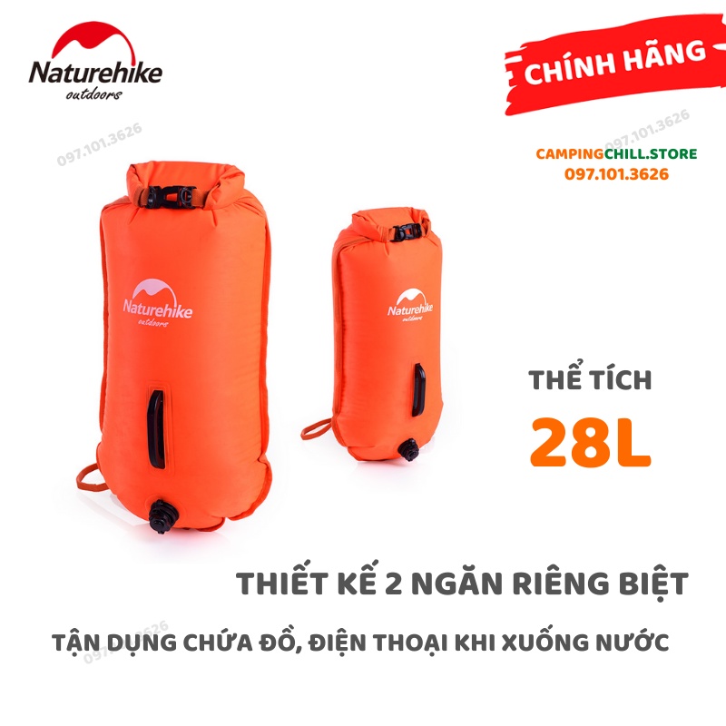 [CHÍNH HÃNG] PHAO BƠI 28L DÃ NGOẠI, ĐI BIỂN NATUREHIKE NH17S001-G