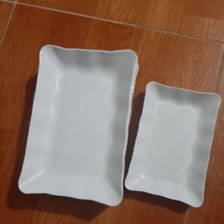 Combo 10 đĩa chữ nhật trắng sz to hoặc nhỏ