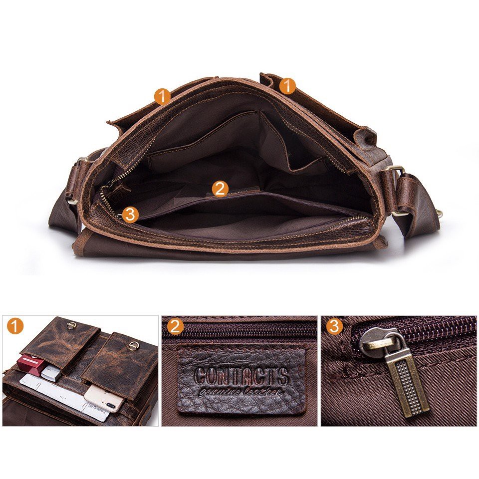 TÚI CHÉO NAM DA SÁP CAO CẤP NHIỀU NGĂN - 1325753