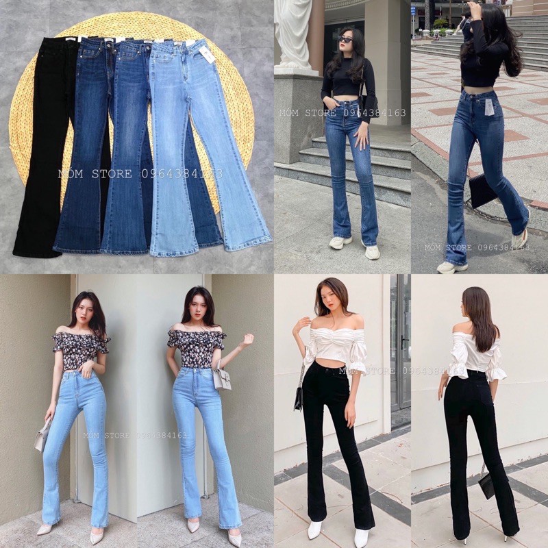 Quần Jean Loe Dáng Dài Quần Bò Loe Lưng Cao Xuất Xịn Có Co Giản | BigBuy360 - bigbuy360.vn