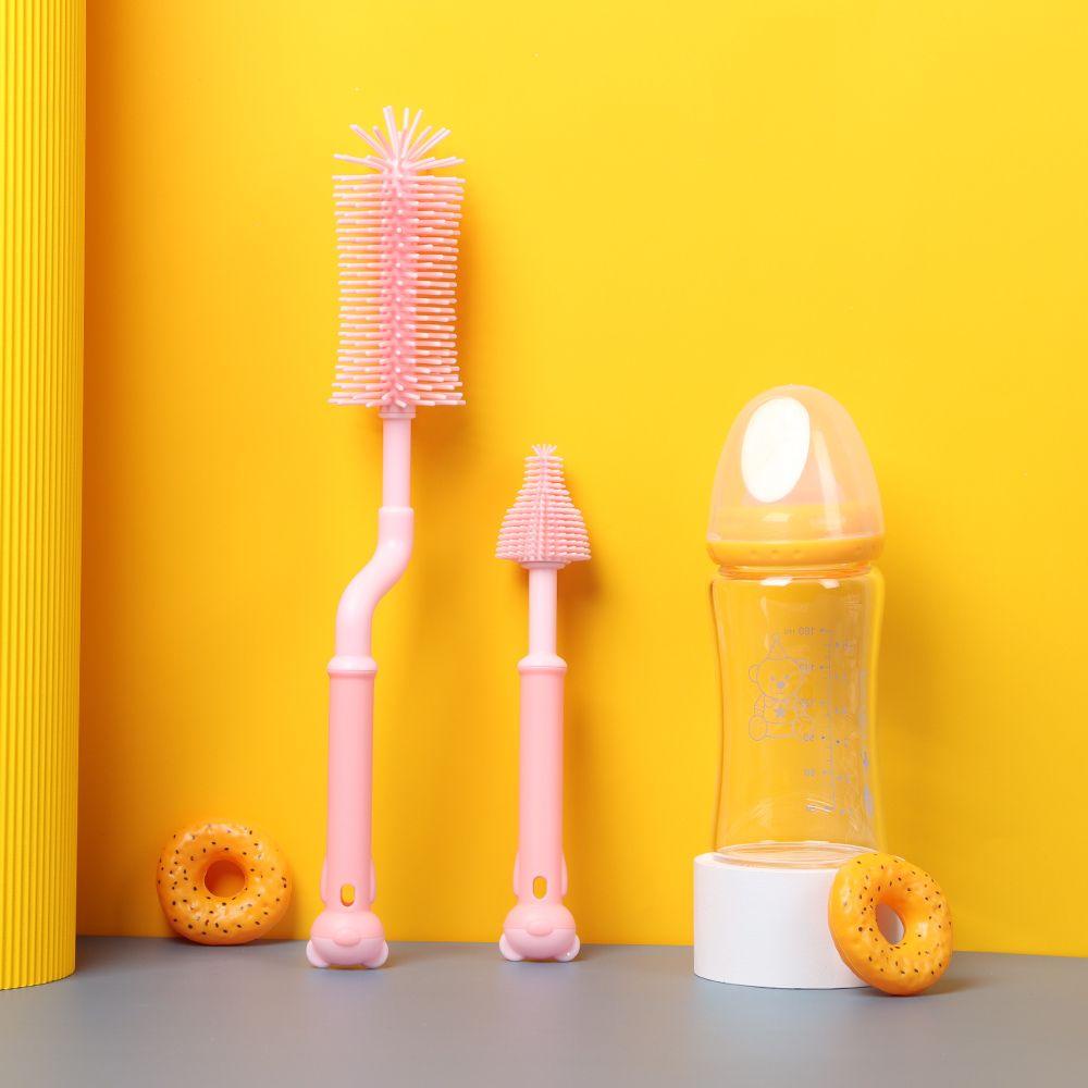 SUSANS Bàn Chải Silicone Cán Dài Xoay 360 Độ Tiện Dụng° Cọ Vệ Sinh Bình Sữa Em Bé Có Thể Xoay Được Tiện Dụng