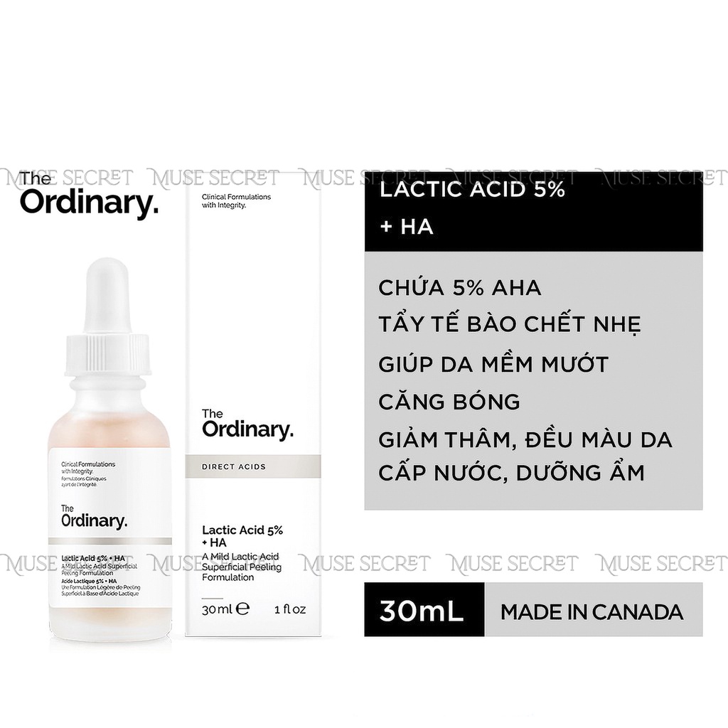 [Quà Tặng Khẩu Trang] Serum The Ordinary - Lactic Acid 5%/10% + HA 2% - Cấp Nước, Sáng Mịn Da 30ml [Bản Canada] | BigBuy360 - bigbuy360.vn