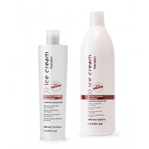 Dầu gội Inebrya Ice Cream Keratin Reconstruct chăm sóc tóc hư tổn 1000ml