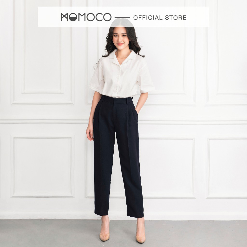 Quần Baggy MOMOCO ESSENTIALS Signature Baggy Pants Chất Tuyết Mưa Đứng Form Ít Nhă