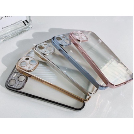 Ốp lưng SULADA lưng nhám viền màu cụm camera đính đá bảo vệ cho iPhone 14 Pro Max/ 14/  11/ 12Promax/13/13Pro/13ProMax