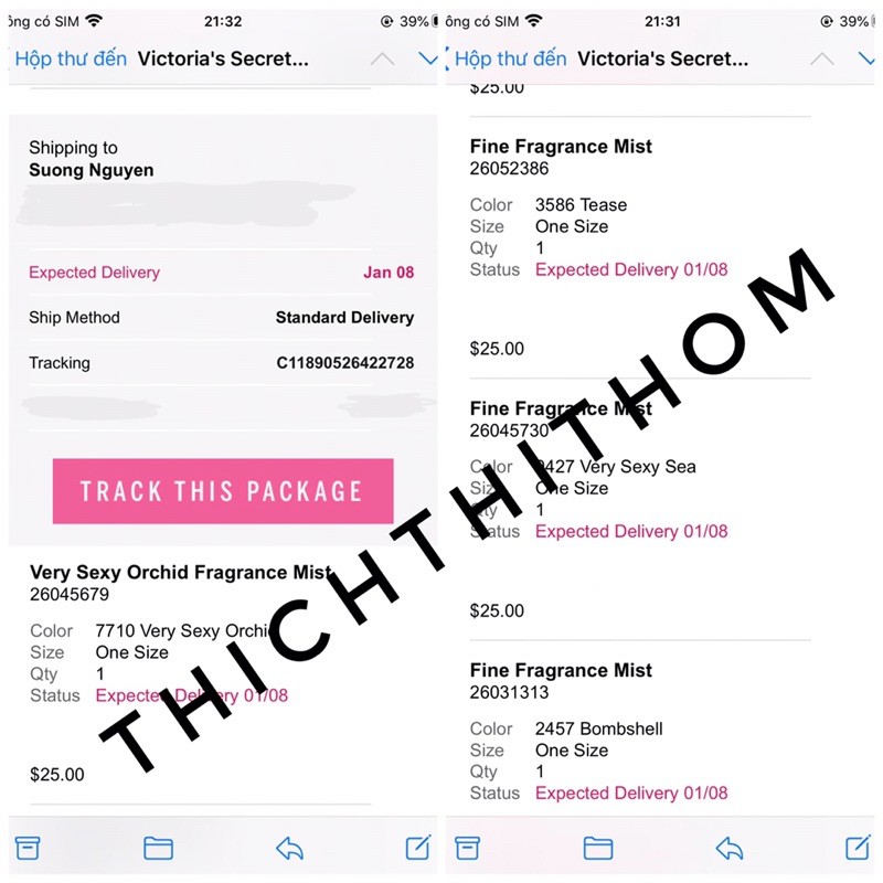 [CÓ BILL] Xịt Thơm Toàn Thân - Bodymist Victoria’s Secret dòng cao cấp - Tease / Orchid / Sea / Bombshell | BigBuy360 - bigbuy360.vn