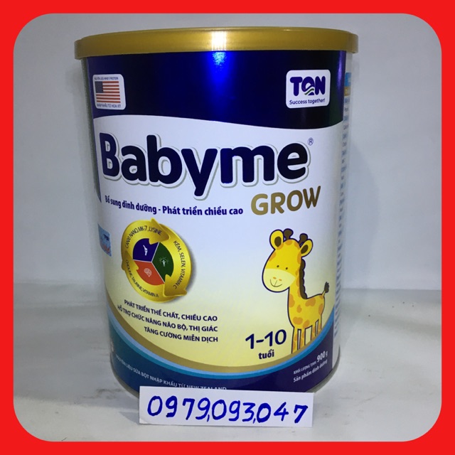 Sữa bột Babyme Grow - lon 900g date: 2/2023 ( tăng trưởng chiều cao, khoẻ mạnh )