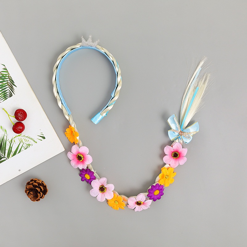 Cài tóc công chúa Elsa với bím tóc dài cho bé gái 3-9 tuổi