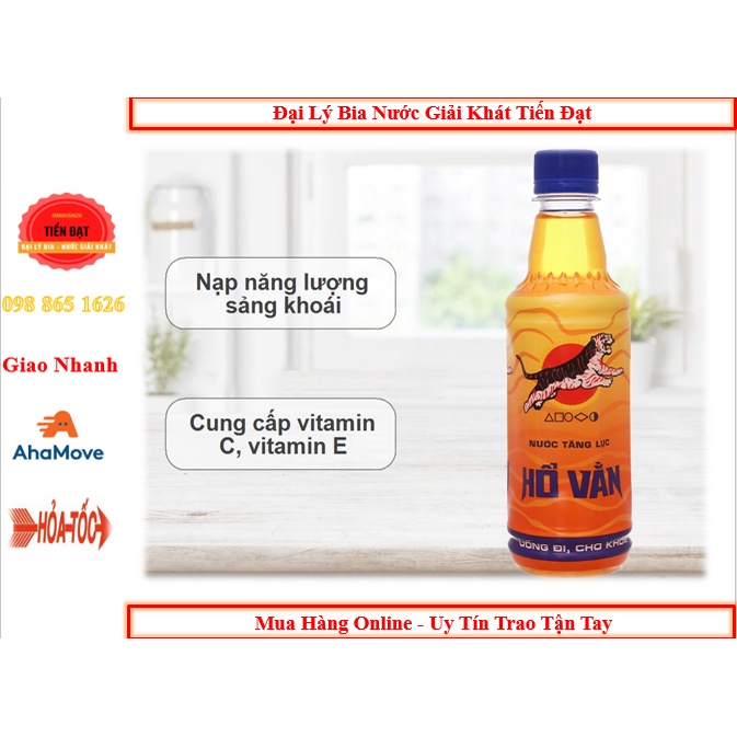 Thùng 24 Chai Tăng Lực Hổ Vằn Vị Dứa 330ml